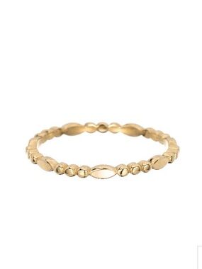 Jennie Kwon Designs 14k Gold Marquis Beaded Stacking Ring - Size 7